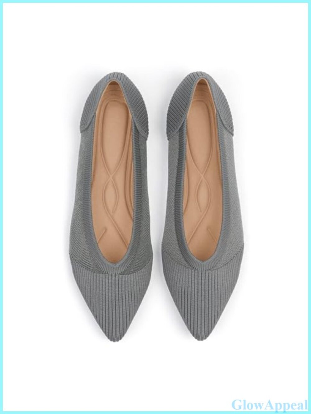 Women's Pointed Toe Knit Ballet Flats Lightweight Comfortable Dressy Mesh Shoes